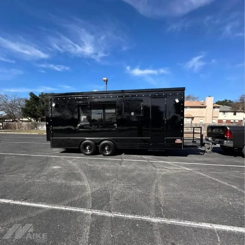 Thumbnail: Premium Black Food Trailer Mobile Kitchen Concession Trailer for BBQ, Burgers