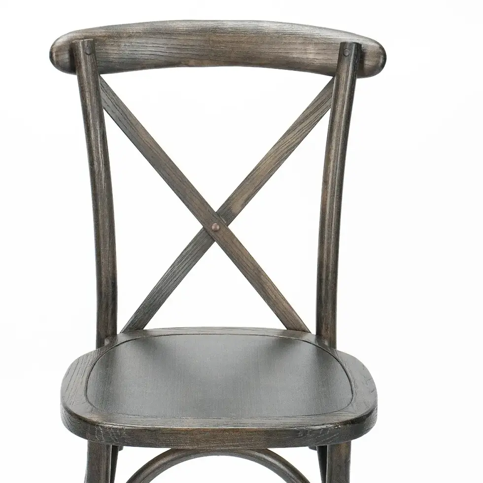 Thumbnail: Farmhouse Cross Back (X-back) Chair - Antiqued Black Grain