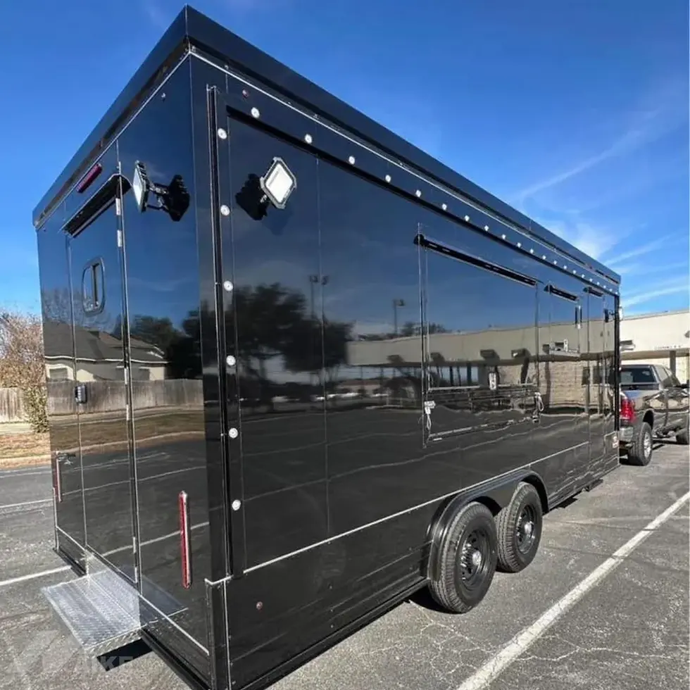 Thumbnail: Premium Black Food Trailer Mobile Kitchen Concession Trailer for BBQ, Burgers