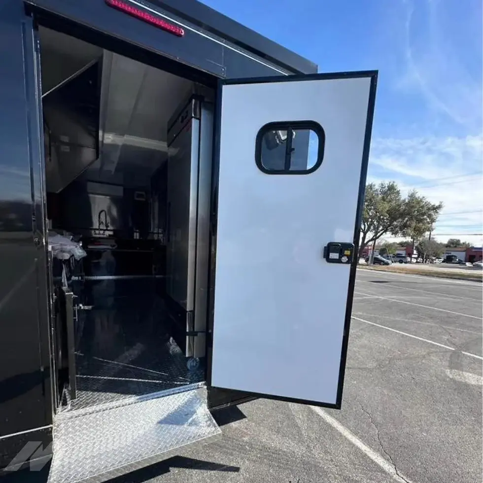 Thumbnail: Premium Black Food Trailer Mobile Kitchen Concession Trailer for BBQ, Burgers