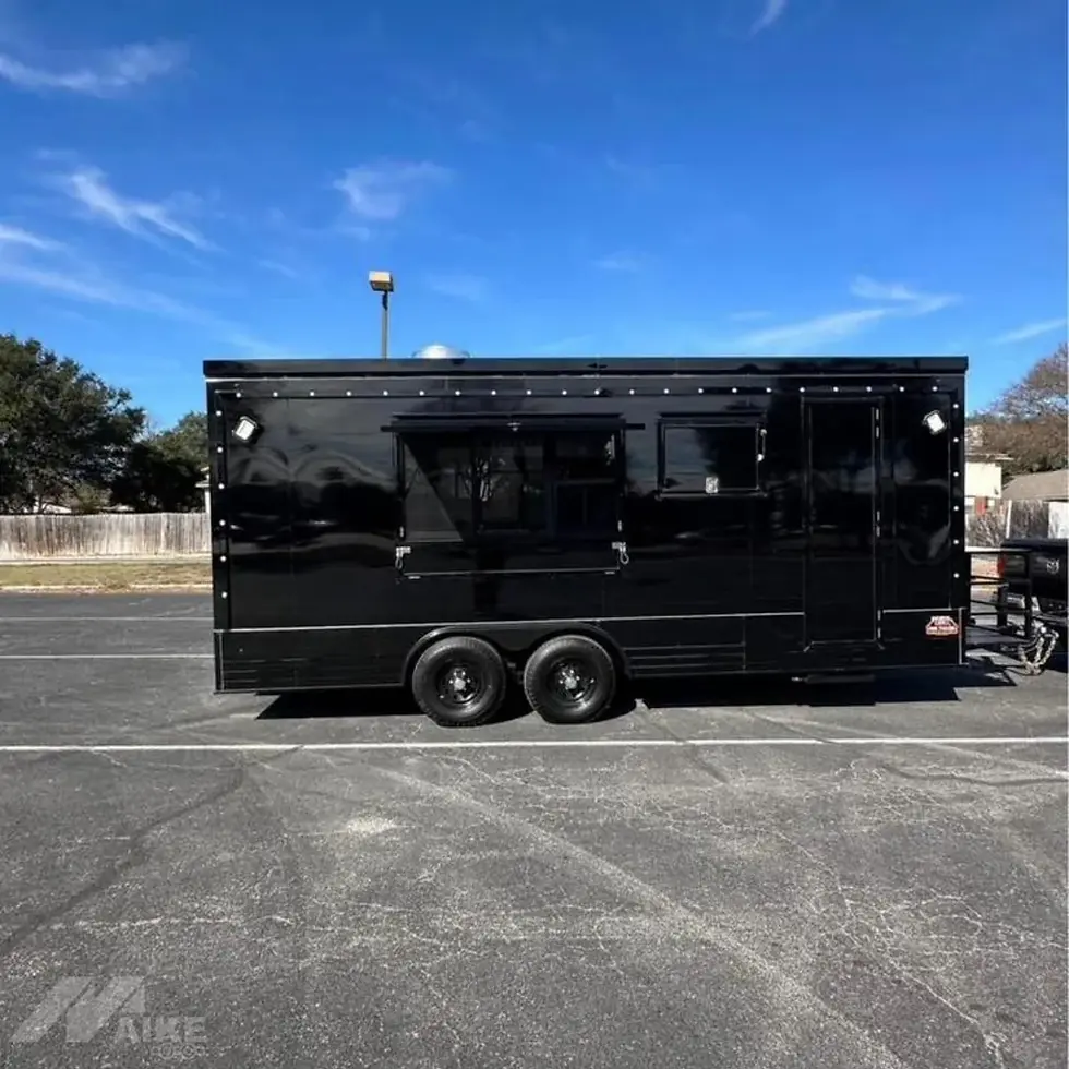 Thumbnail: Premium Black Food Trailer Mobile Kitchen Concession Trailer for BBQ, Burgers