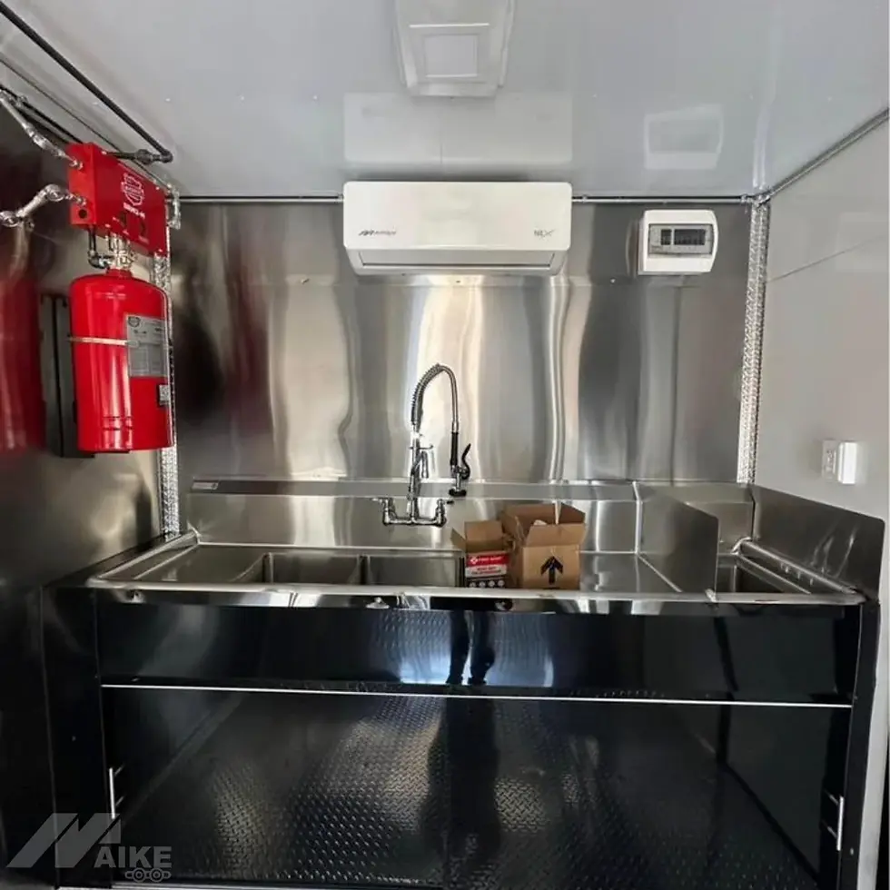 Thumbnail: Premium Black Food Trailer Mobile Kitchen Concession Trailer for BBQ, Burgers