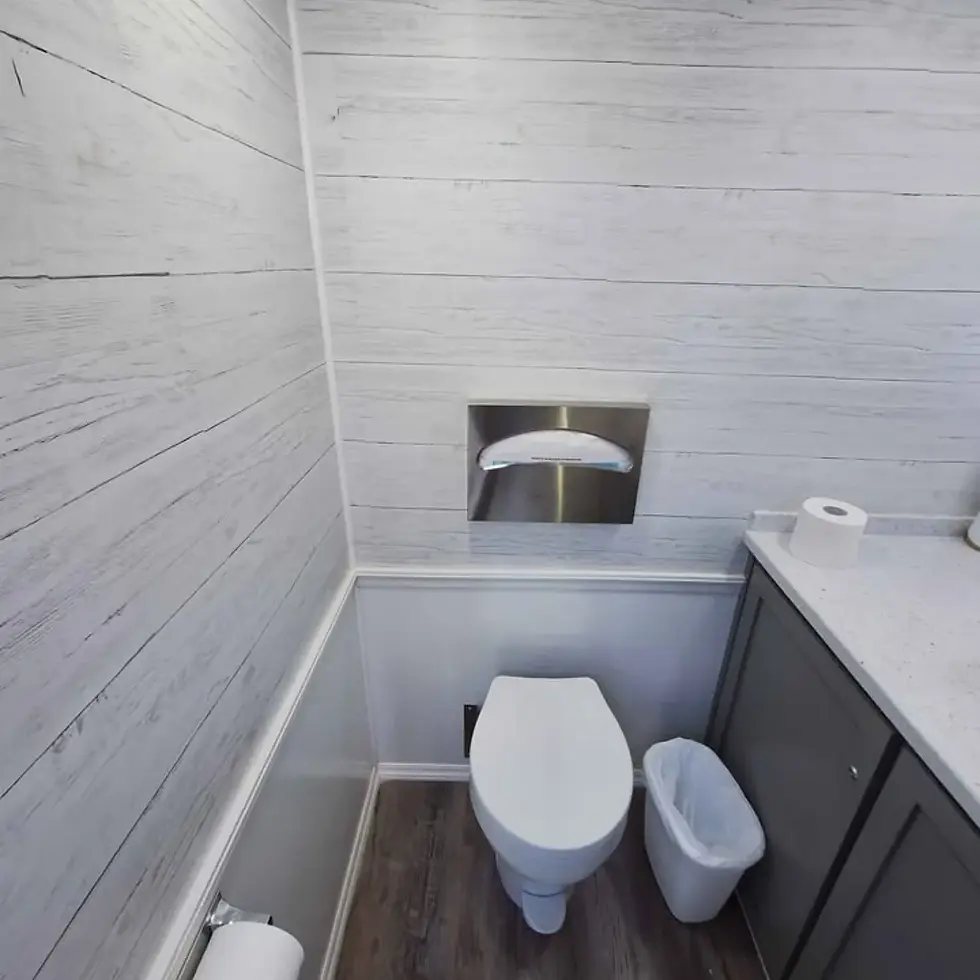 Thumbnail: Climate-Controlled 2-Station Restroom Trailer - White Mobile Bathroom with AC