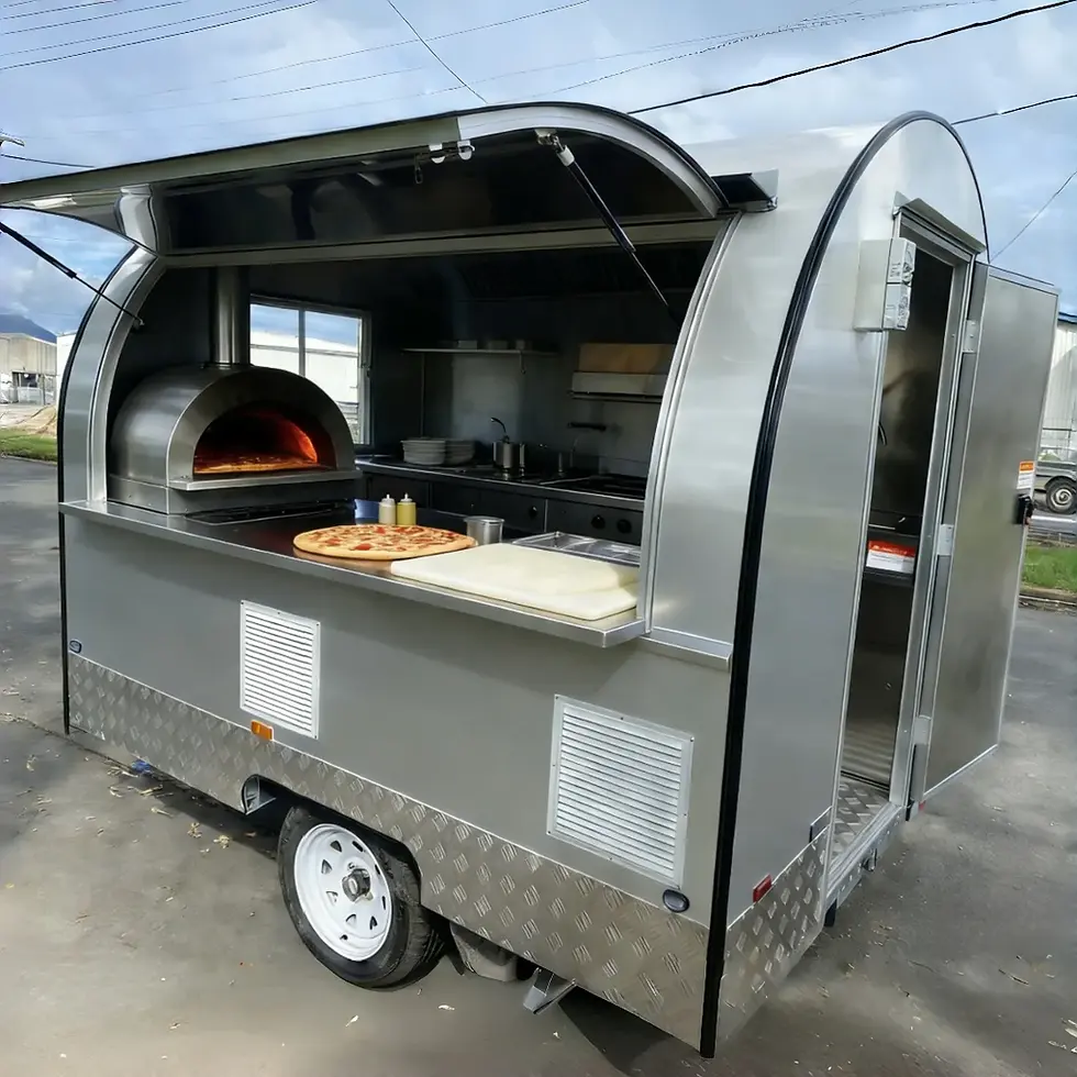 Thumbnail: 7.2ft Silver Round Top Food Trailer for Pizza & Fast Food with Single Axle