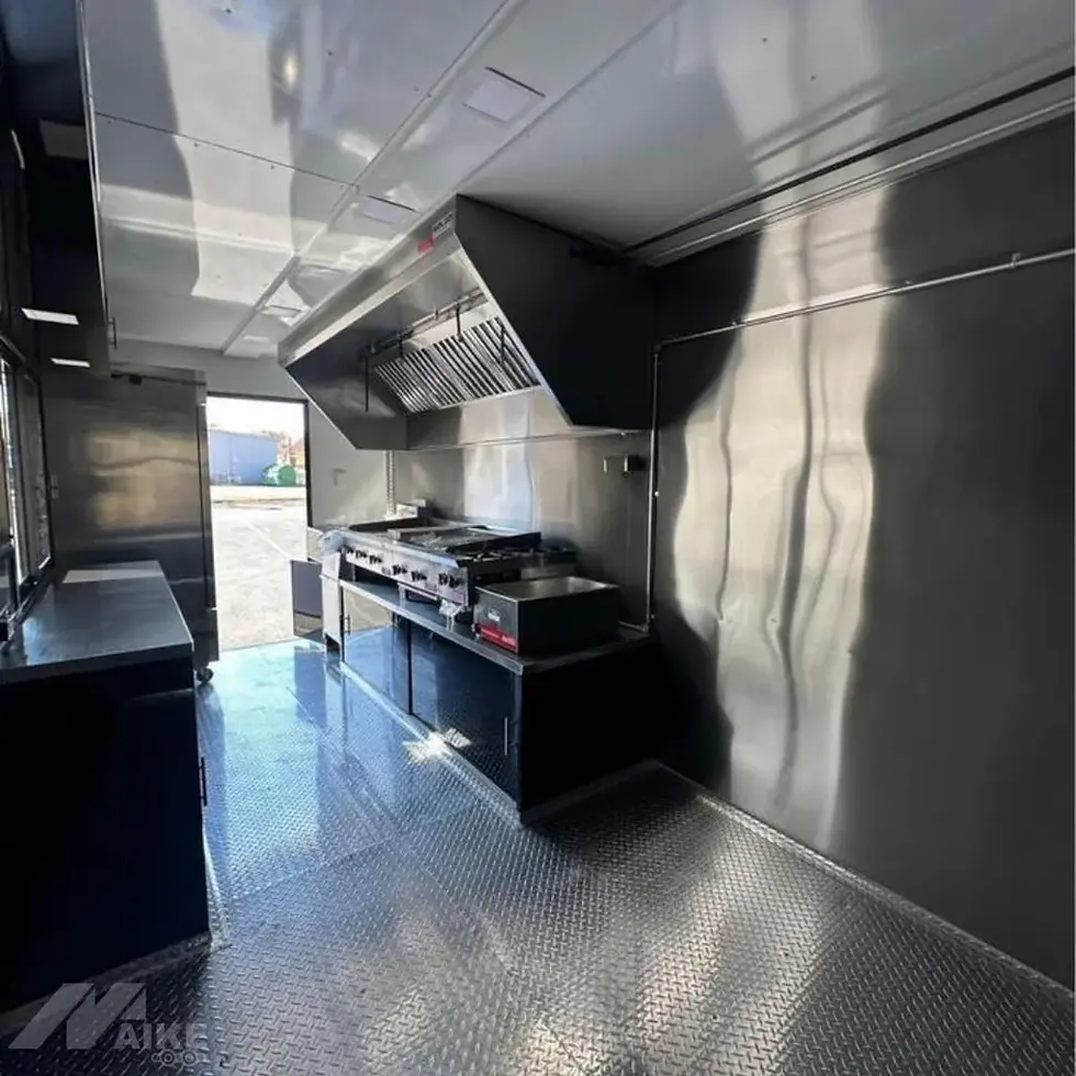 Thumbnail: Premium Black Food Trailer Mobile Kitchen Concession Trailer for BBQ, Burgers