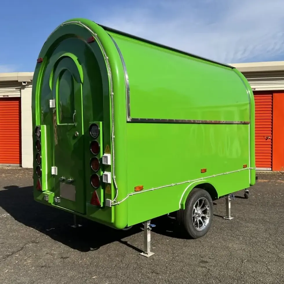Thumbnail: 7.2ft Lime Green Round Top Food Trailer for Street Catering with Single Axle