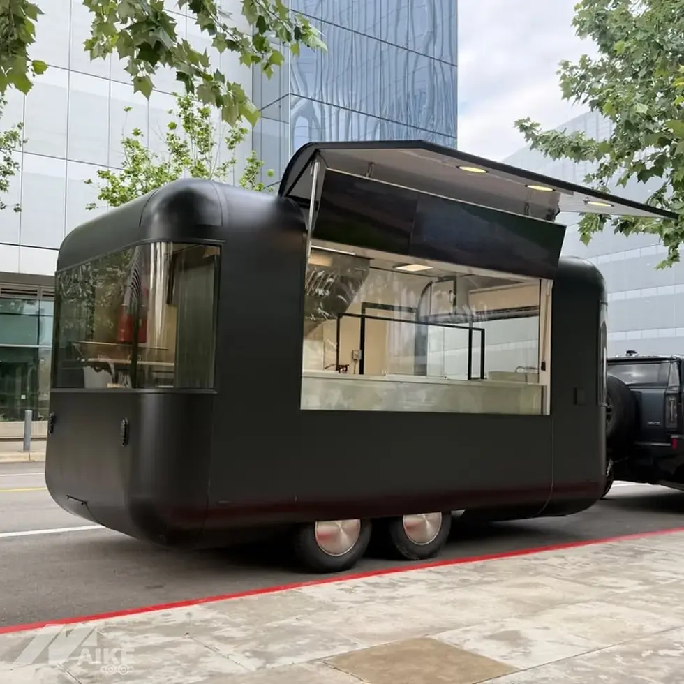 Thumbnail: Luxury Black Capsule Food Trailer Modern Mobile Kitchen for Coffee, Burgers