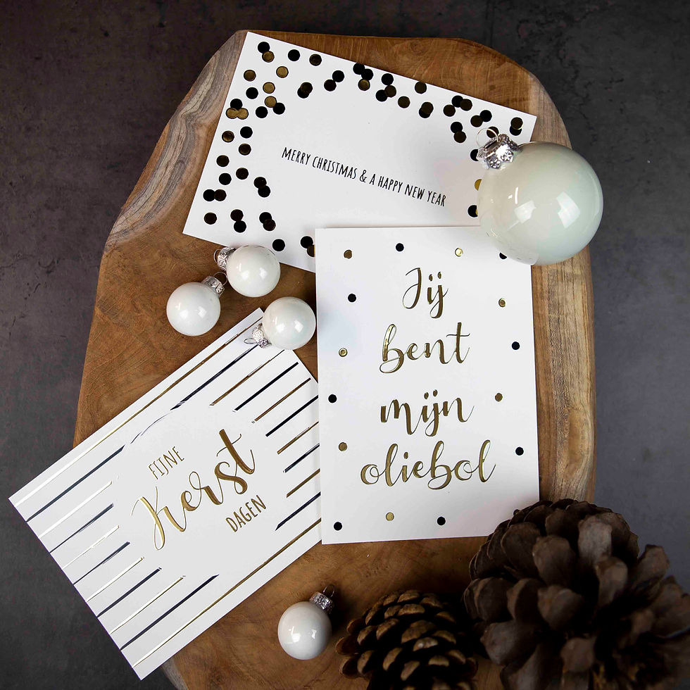 Thumbnail: 10x luxe kerstkaarten met goud