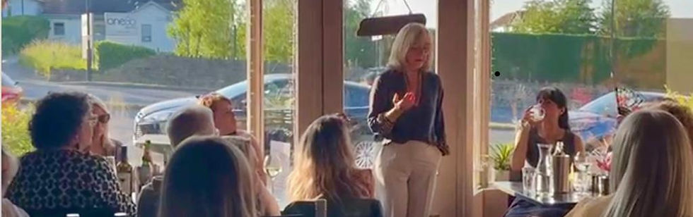 Jane with captive audience at mediumship evening
