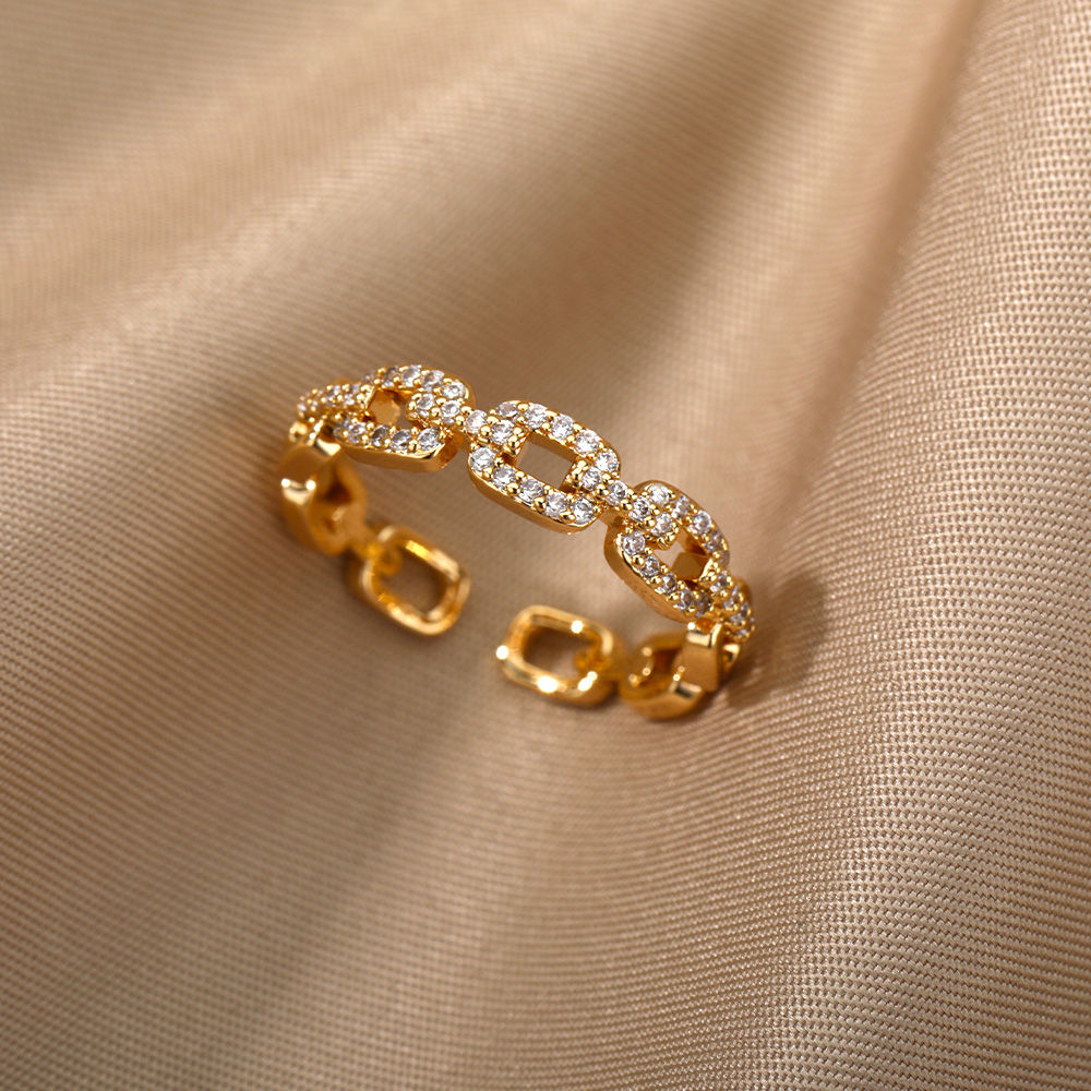 Gilded Link Ring