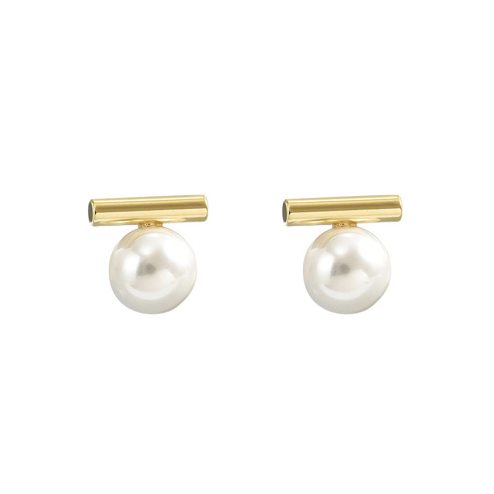 Thumbnail: Luna Pearl Bar Earrings