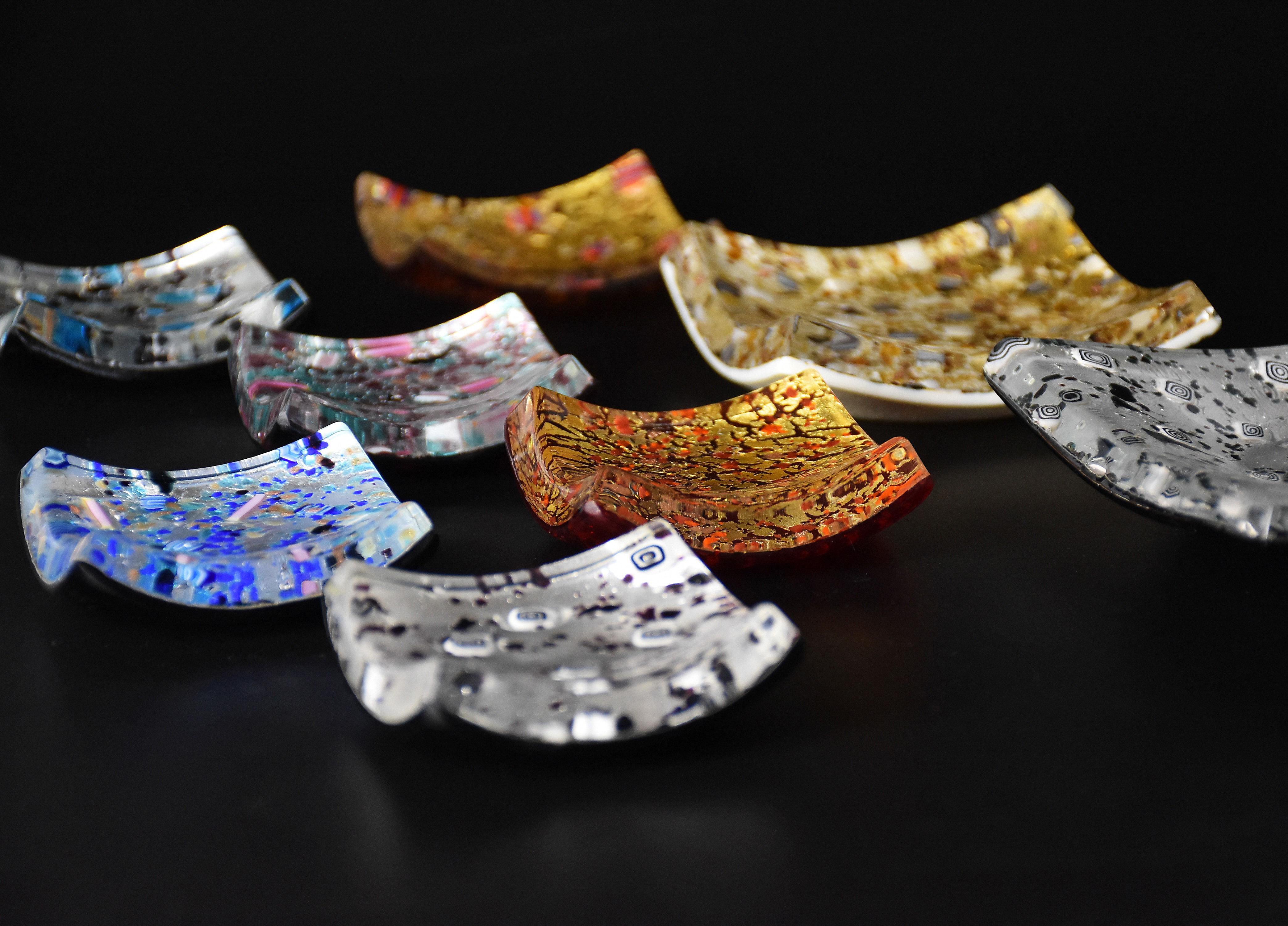 PIATTINI FOGLIA ORO E ARGENTO