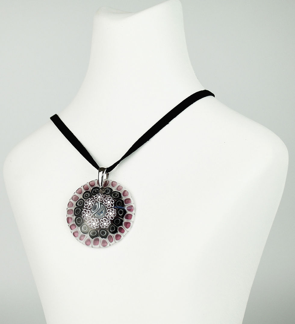 Miniatura: MURANO GLASS PENDANT WITH PURPLE MURRINA, SIZE C. 5 DIAMETER
