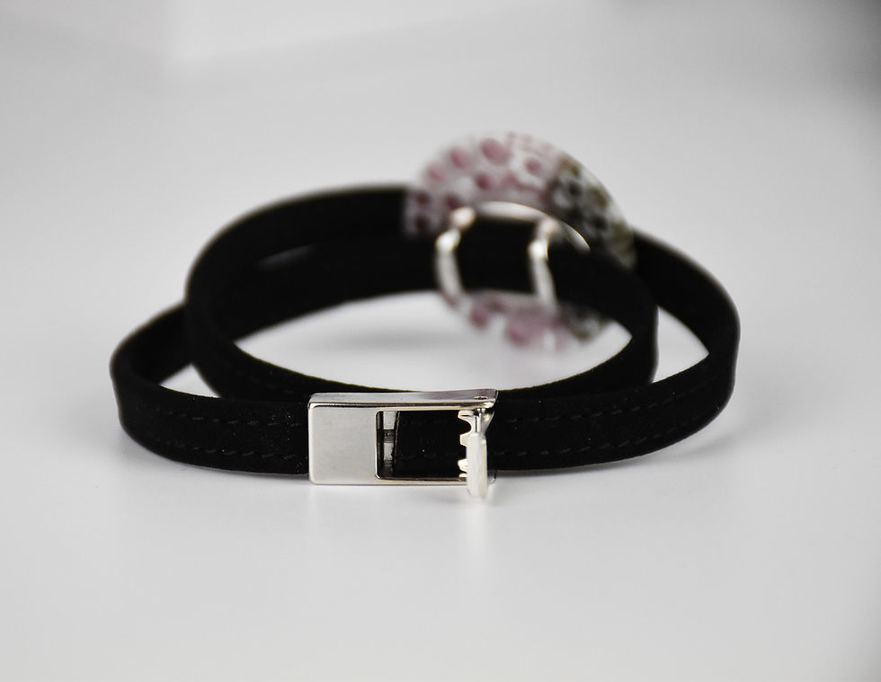 Miniatura: BRACCIALE IN VETRO DI MURANO, CON PENDENTE DI CM 3