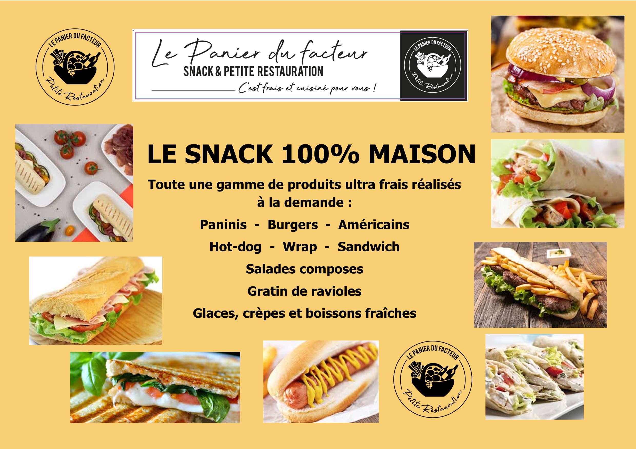 LE PANIER DU FACTEUR / Restaurant Snack produits frais / Burger Panini