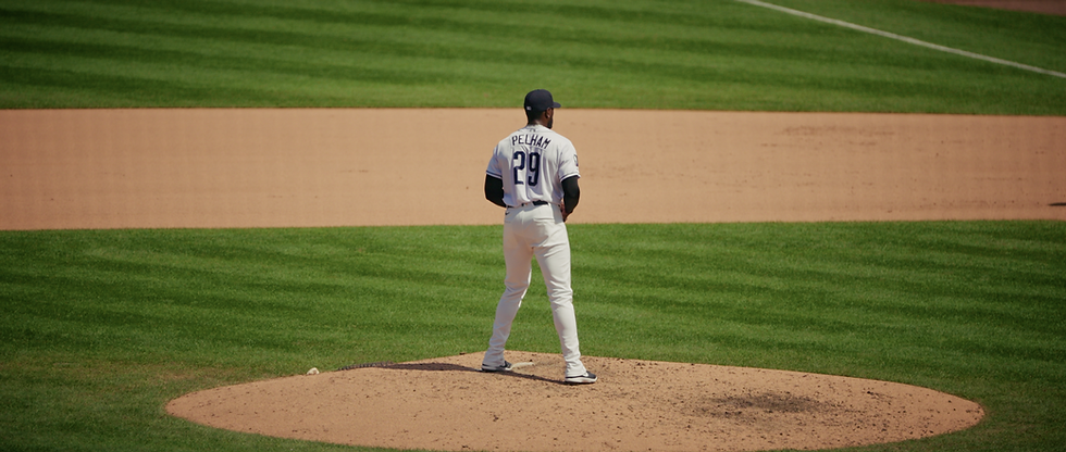 Indianapolis Indians Pitcher Pelham, number 29 on the mound, photo video taken by Johnny Young with RBI Media