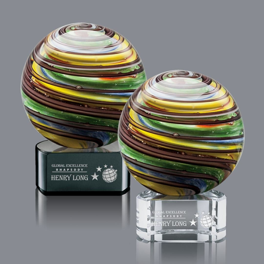 Trophy - Blown Glass - Lunar Award - globe