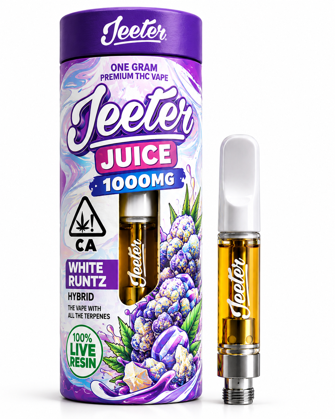Caneta THC Jeeter Juice White Runtz 1000mg refil THC premium híbrido