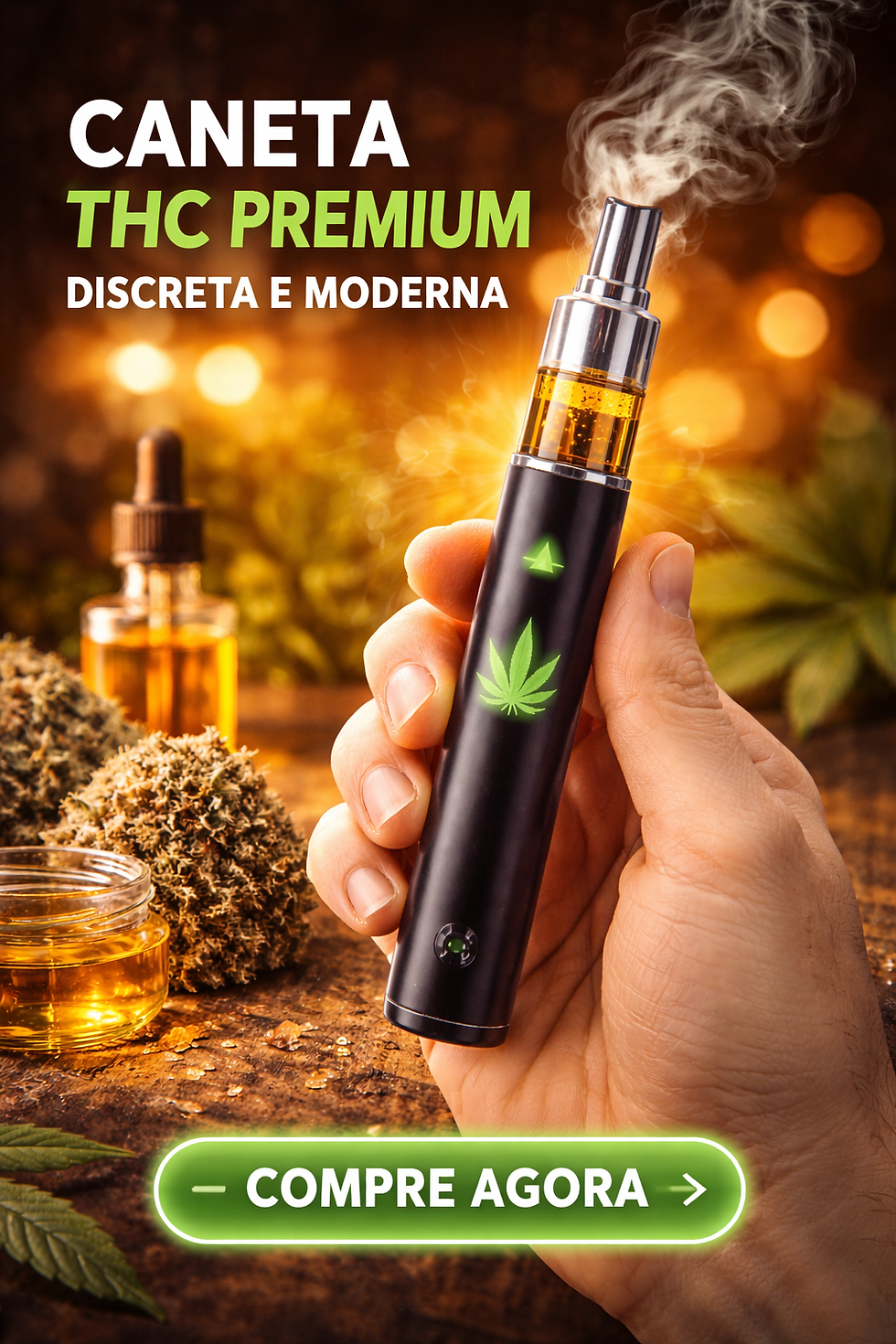 caneta THC premium vaporizador cannabis discreto moderno