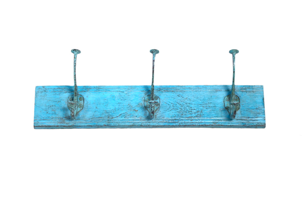 Thumbnail: RECYCLED OLD WOOD HANGER WITH 3 HOOKS