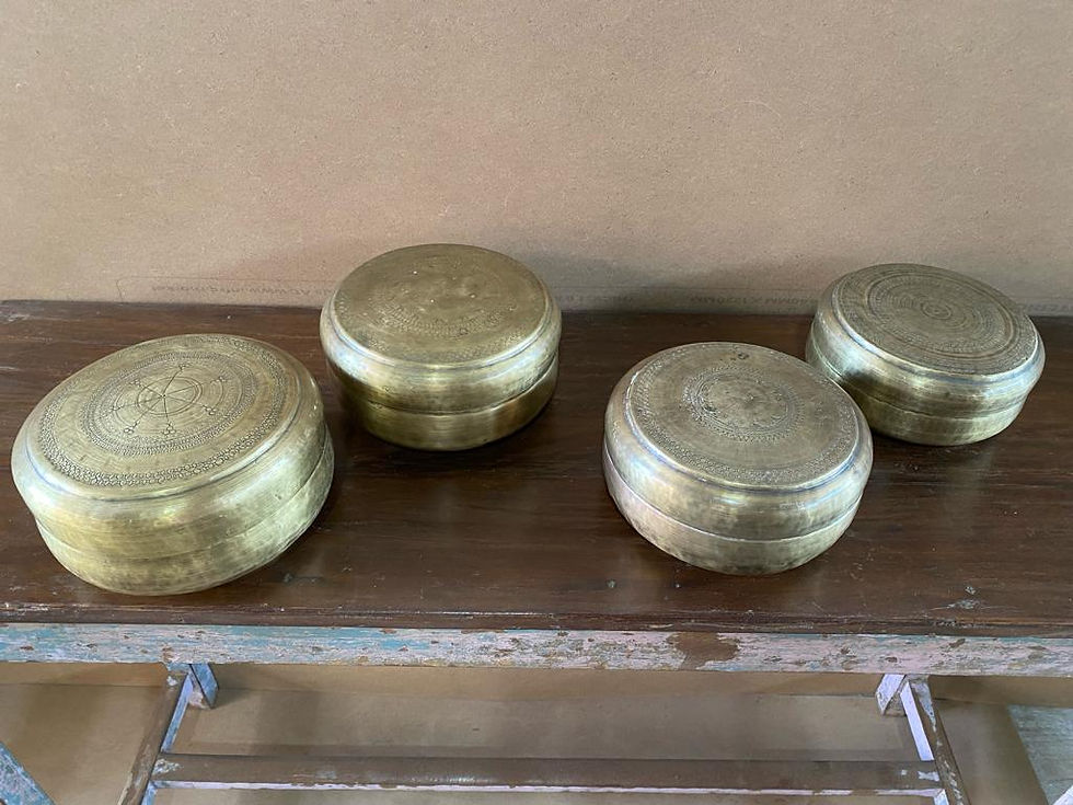 Thumbnail: ORIGINAL OLD MEDIUM BRASS CHAPATTI BOXES