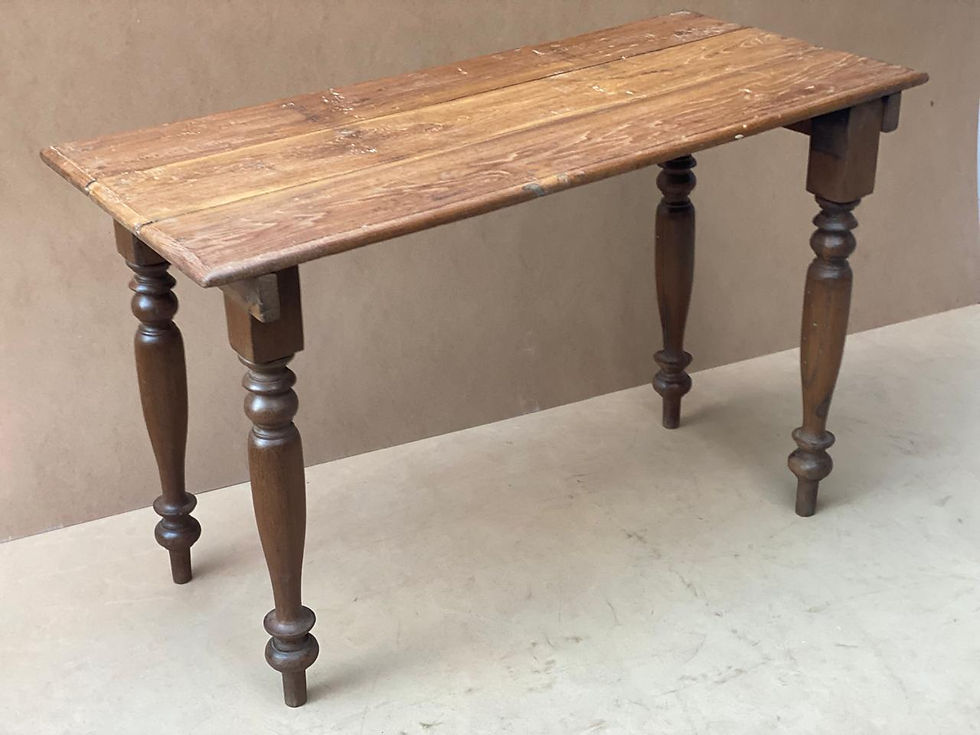 Thumbnail: OLD ORIGINAL 4 ROUND LEGS FOLDING TABLE