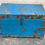 Thumbnail: ORIGINAL OLD TEAK WOOD BLUE BOX