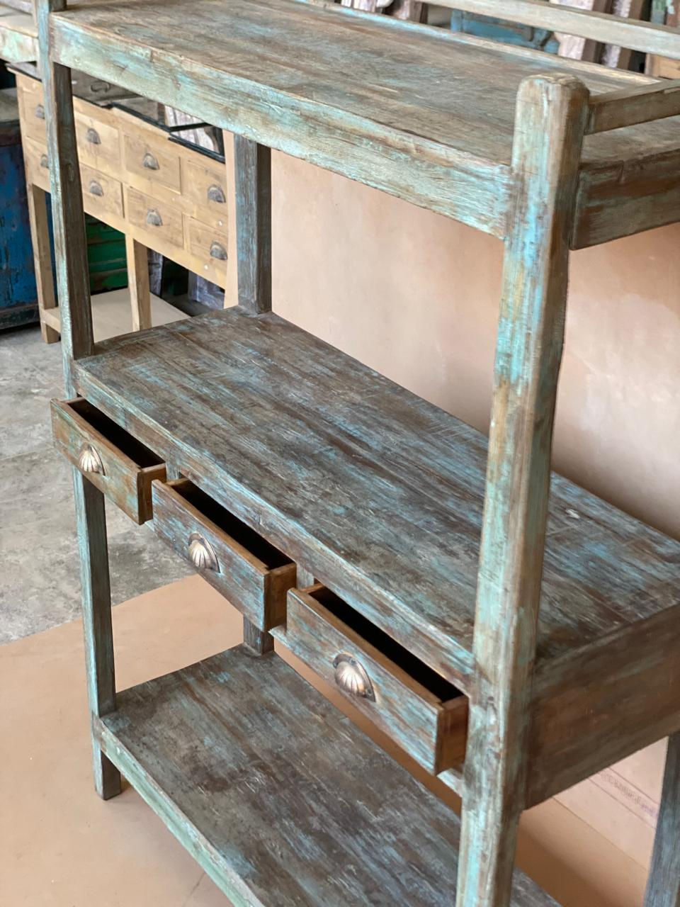 Thumbnail: COUNTER OPEN RACK WITH 3 CENTRAL DRAWERS