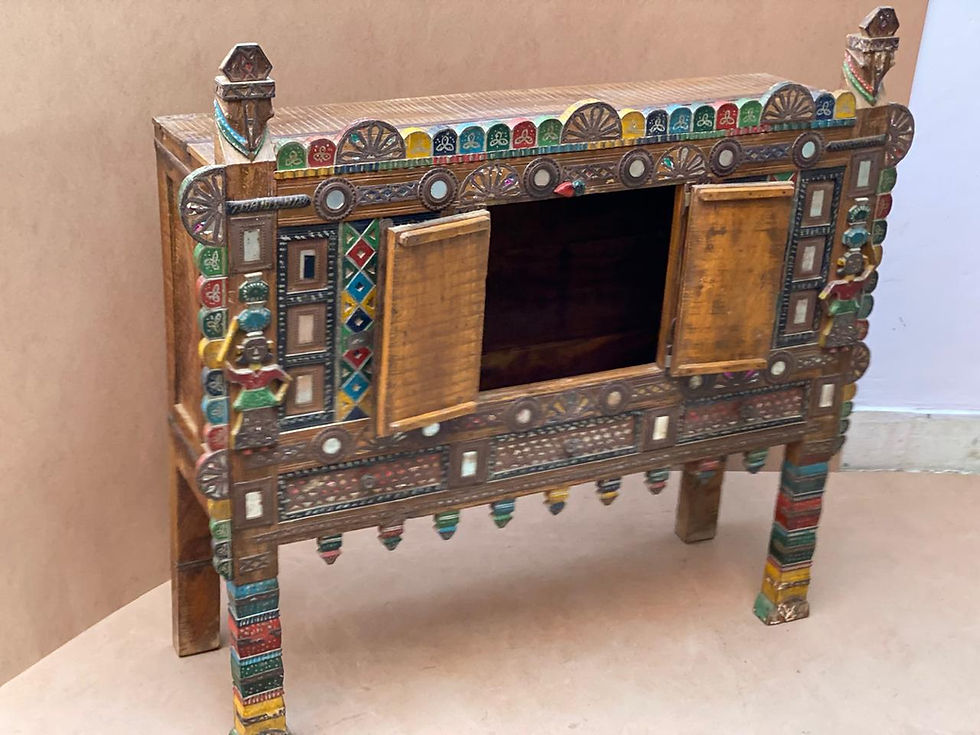 Thumbnail: RARE OLD COLORFUL ORNAMENTAL BUFFET CONSOLE