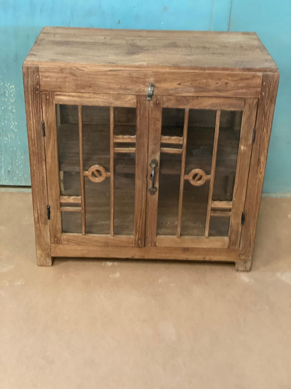 OLD SMALL ART DECO GLASS SHOWCASE