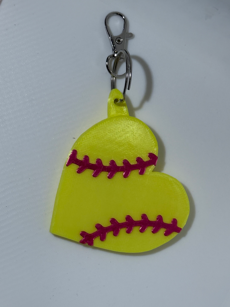 Softball Heart Keychain