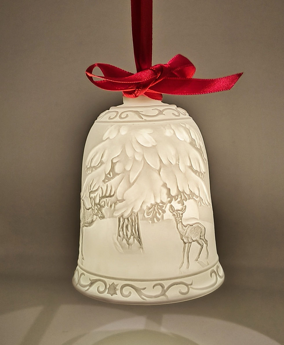 Thumbnail: LED Porcelain Bell Christmas Reindeer Scene