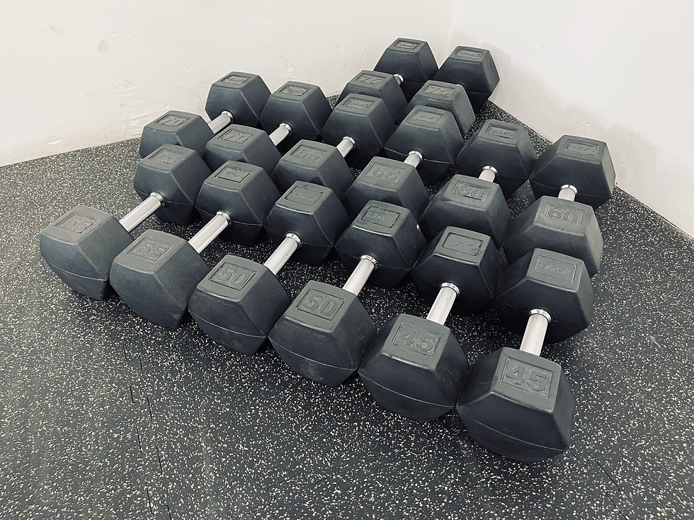 Thumbnail: TAG Rubber Hex Dumbbells