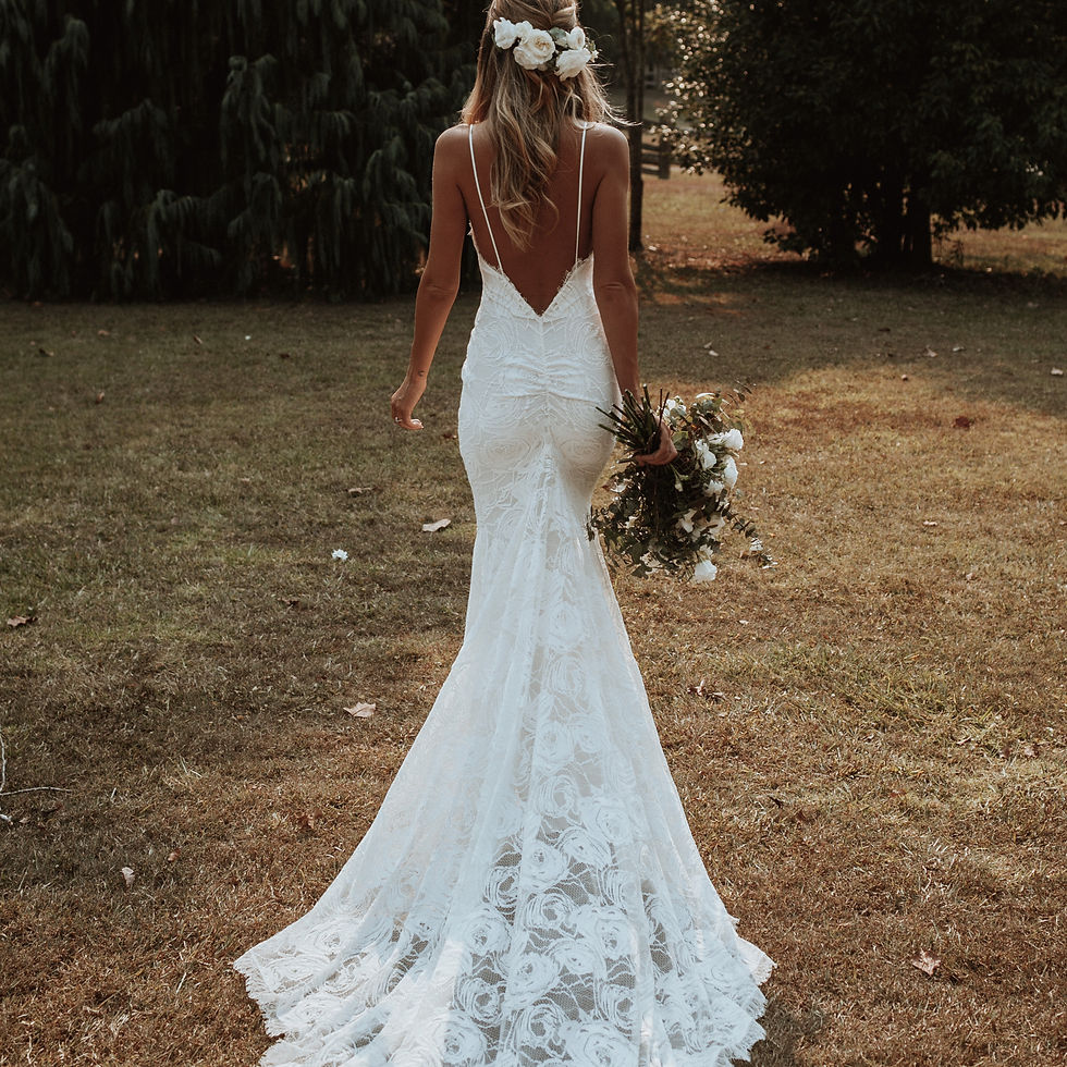 A close up of our "Clo" gown by Grace Loves Lace