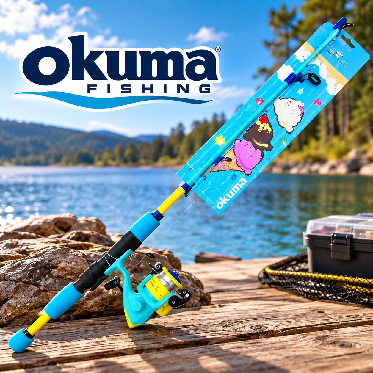 COMBO OKUMA SWEET 1.65M SP 2000 COLORES: AZUL Y ROSA