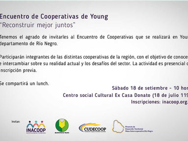 Encuentro de Cooperativas de Young “Reconstruir mejor juntos”