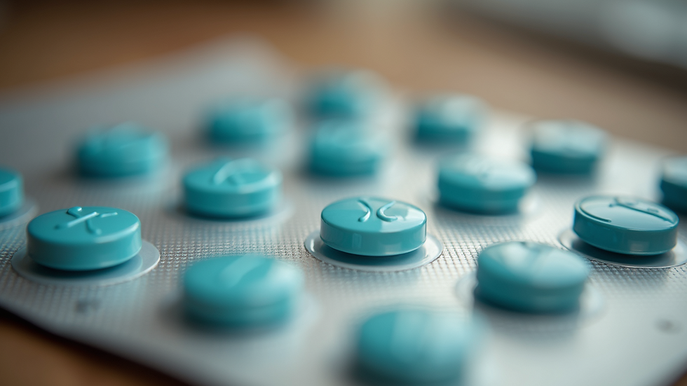 Close-up view of a package with medicines ready for shipment