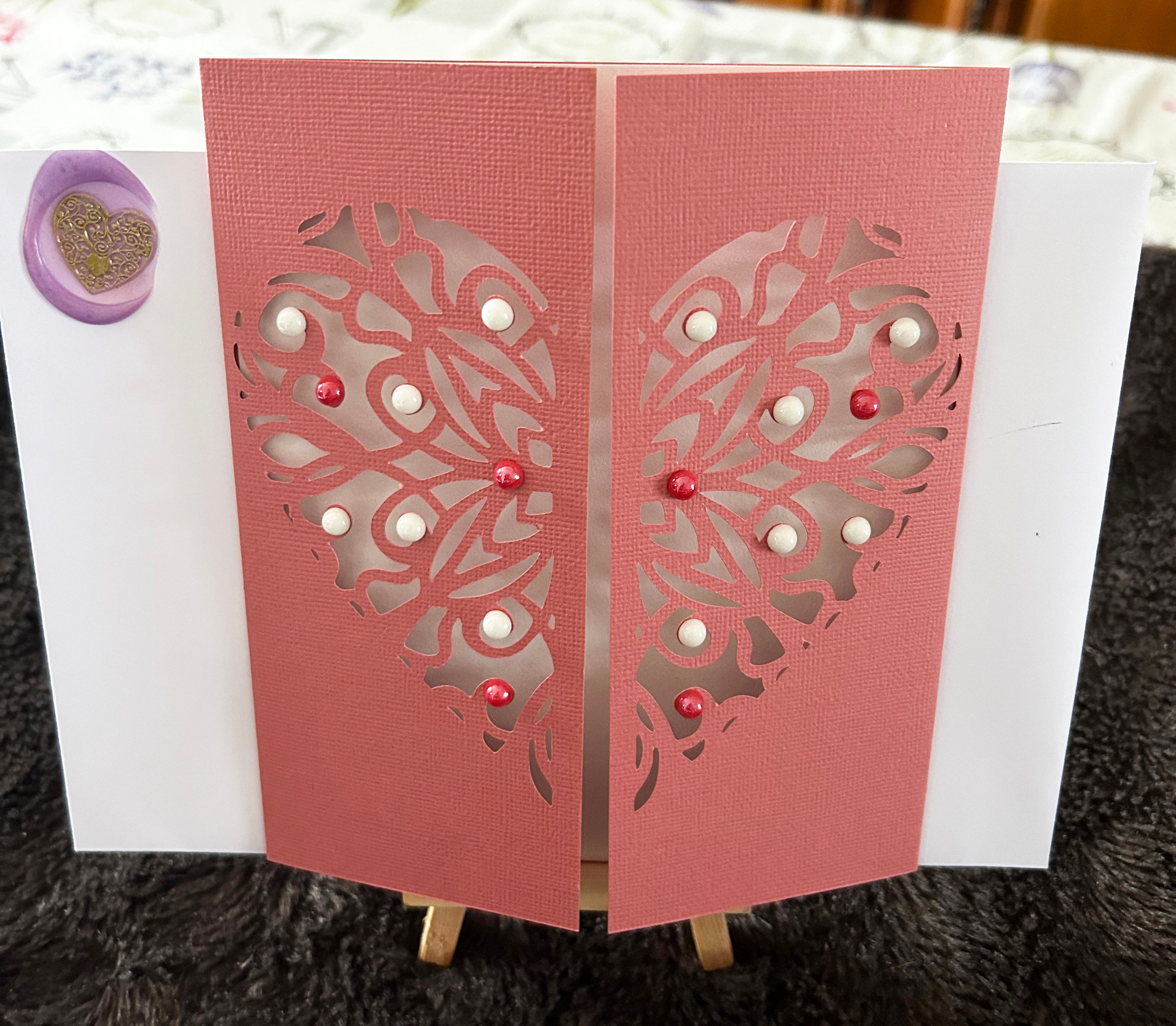 Grande Carte Amour ”Dentelle Florale”