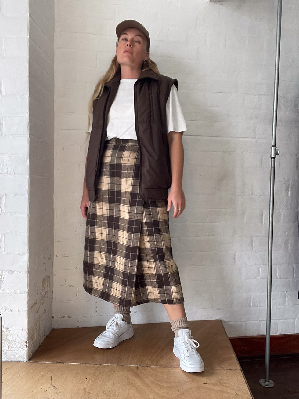 Thumbnail: YOULANYASI VINTAGE Plaid Skirt - Size 10-12