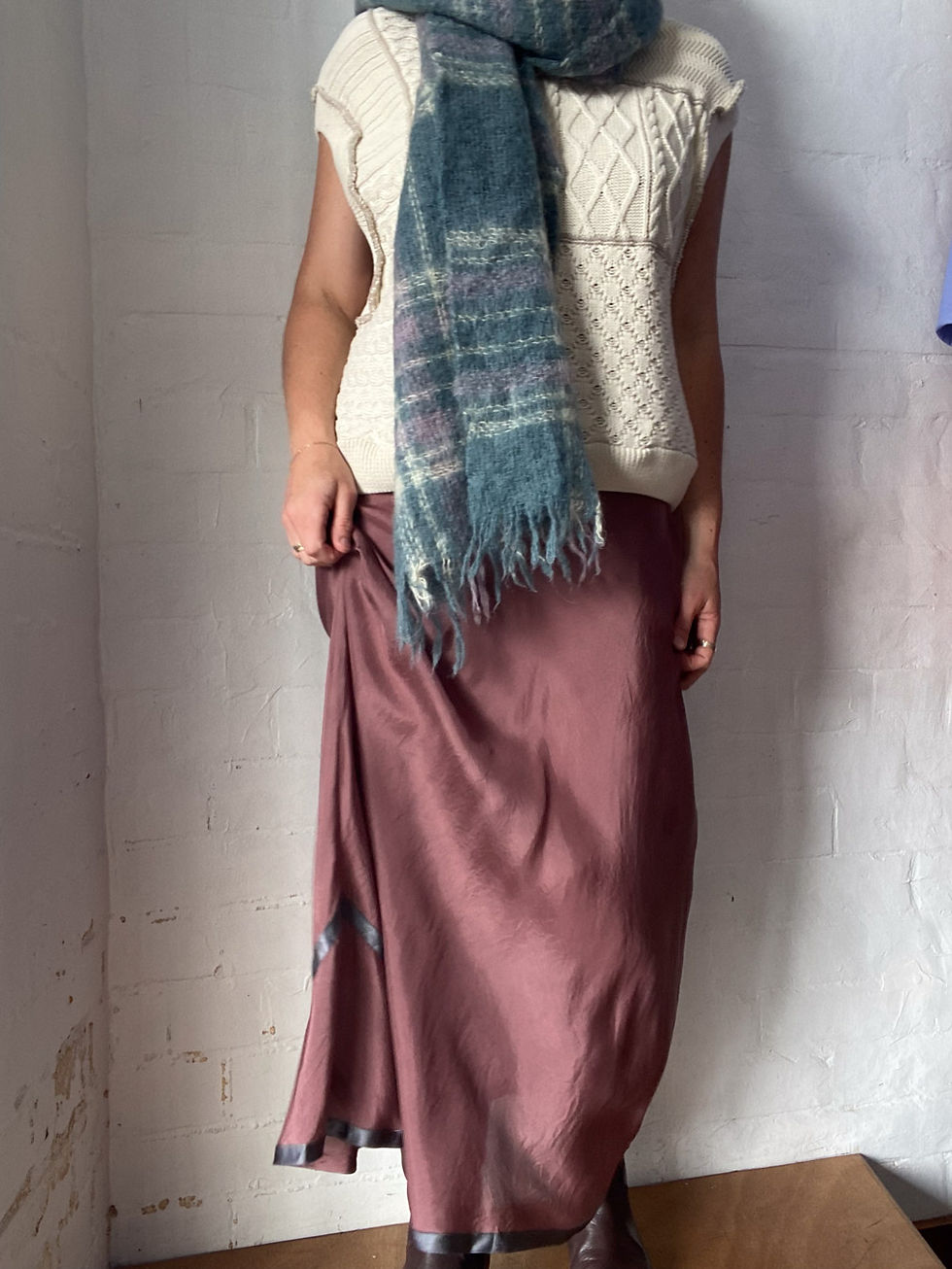Thumbnail: NICOLA WAITE Silk Midi Skirt - Size 14-16