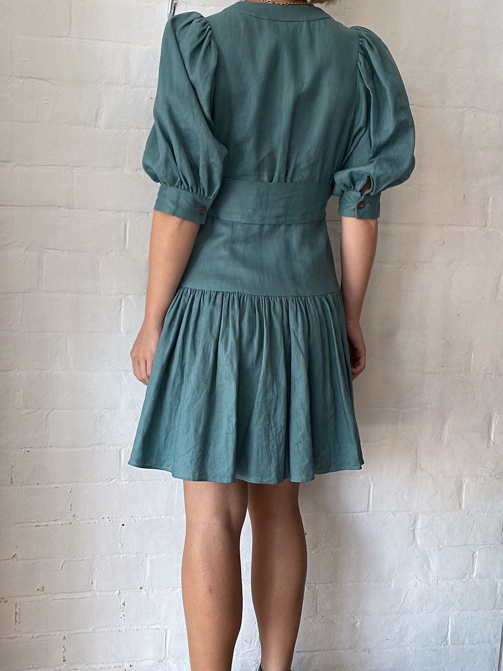 Thumbnail: GINGER & SMART Designer Linen Wrap Dress - Size 8-10