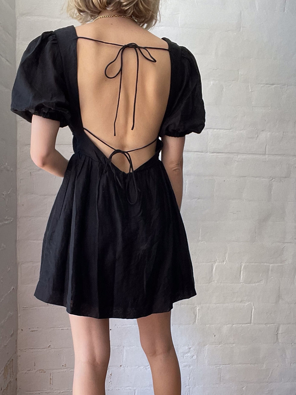 Thumbnail: LOVER Black Cut-Out Back Mini Dress - Size 6-8