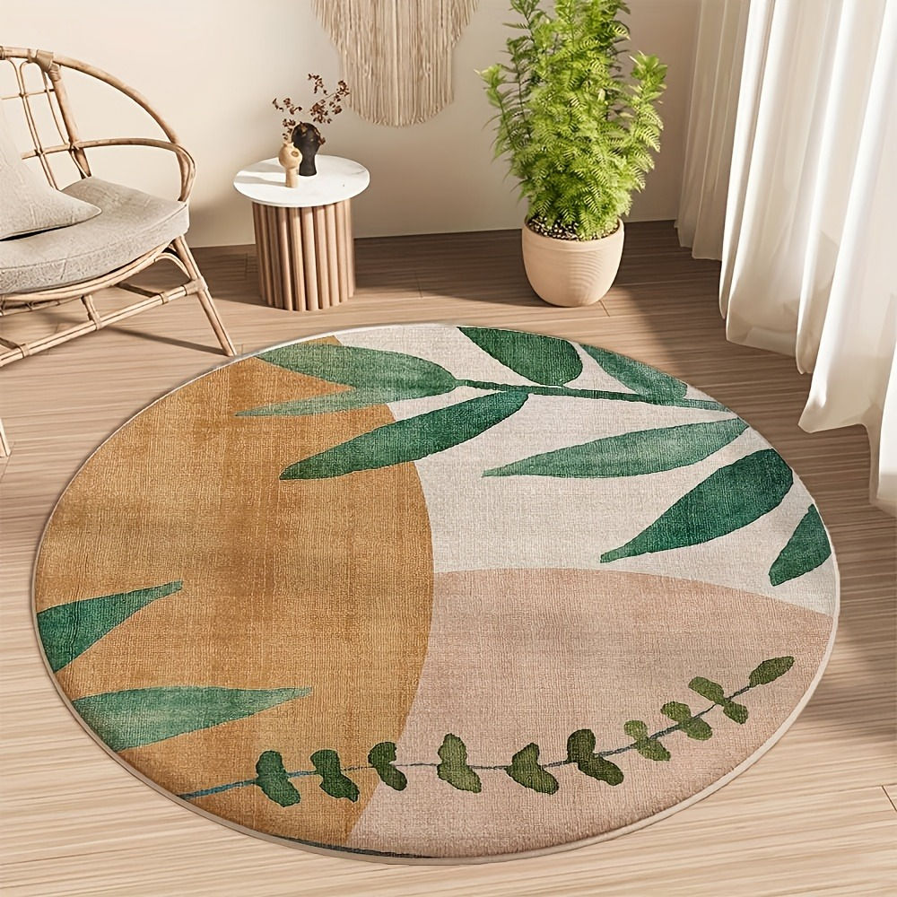 Round Rug - Soft Plush Area Carpet, Non-Slip
