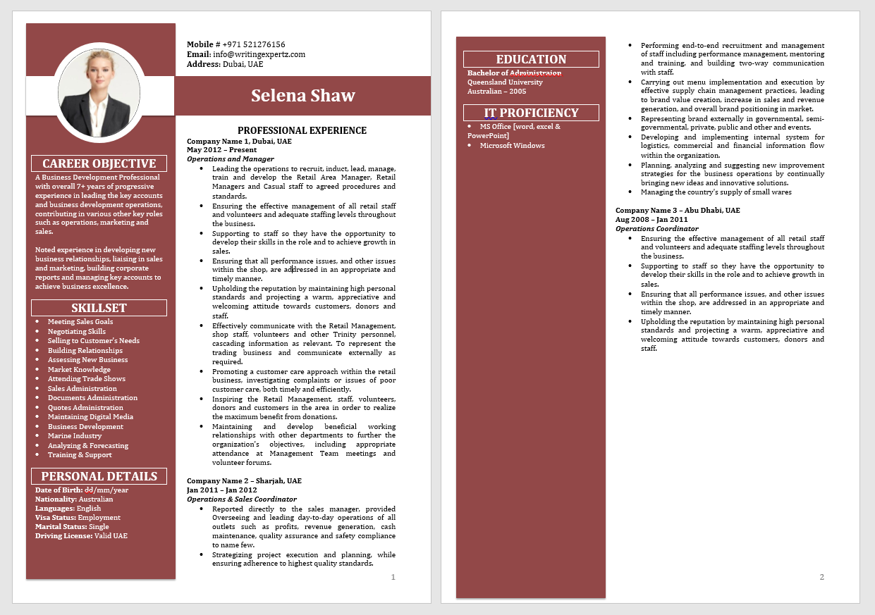 Order resume online dubai