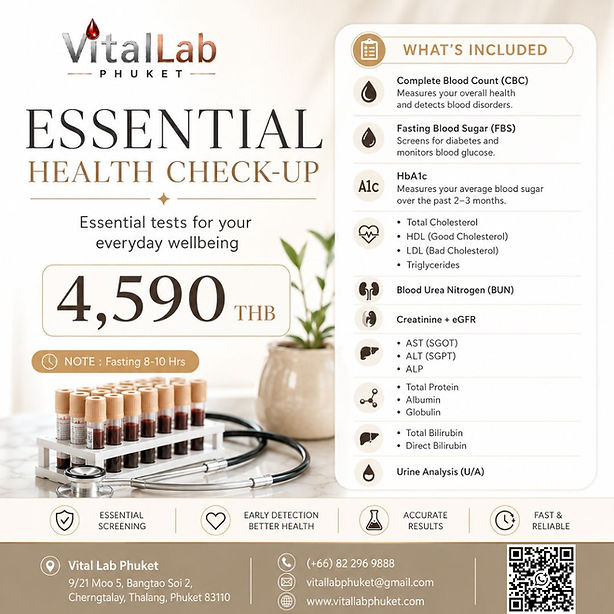 Essential Health Check-up - Includes HbA1C Uric Acid and Urine Analysis