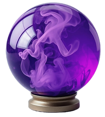a cutout image of a purple crystal ball