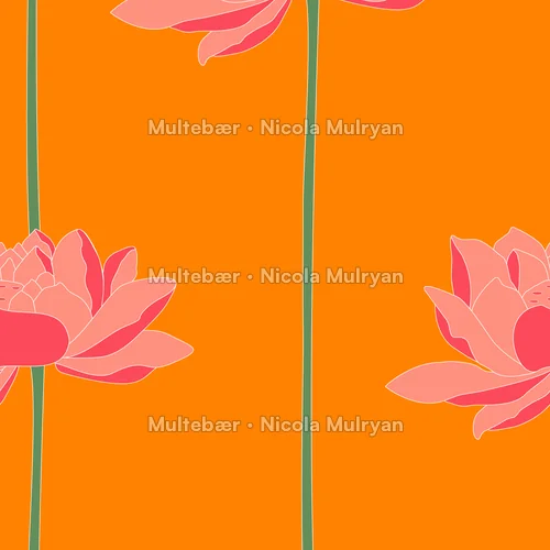 Lotus Garden – mønsterdesign av Nicola Mulryan, Multebær