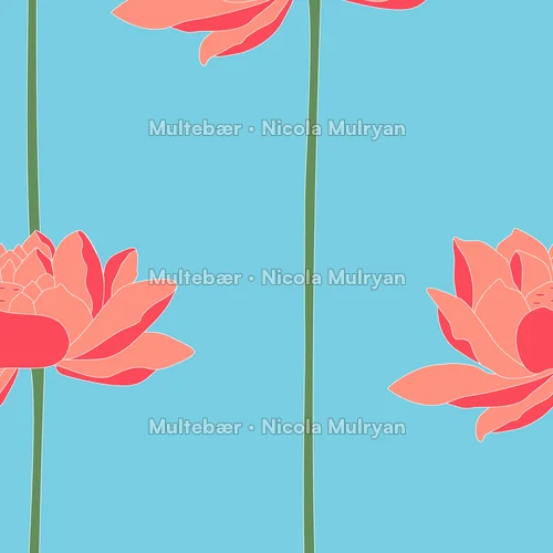 Lotus Garden – mønsterdesign av Nicola Mulryan, Multebær