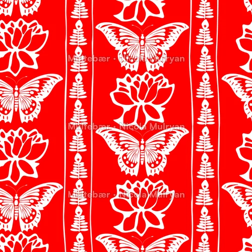 Ornamental Botanical Indigo Collection – mønsterdesign av Nicola Mulryan, Multebær