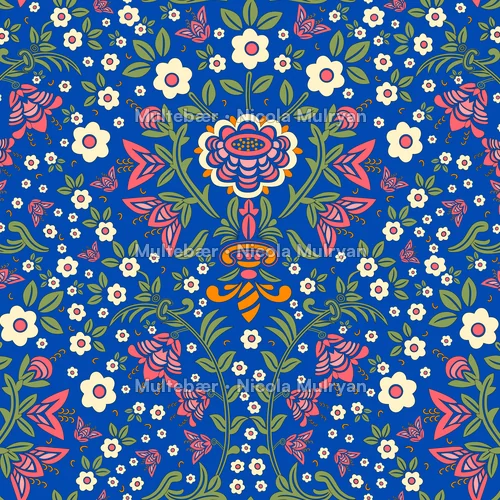 Norwegian heritage loken – mønsterdesign av Nicola Mulryan, Multebær